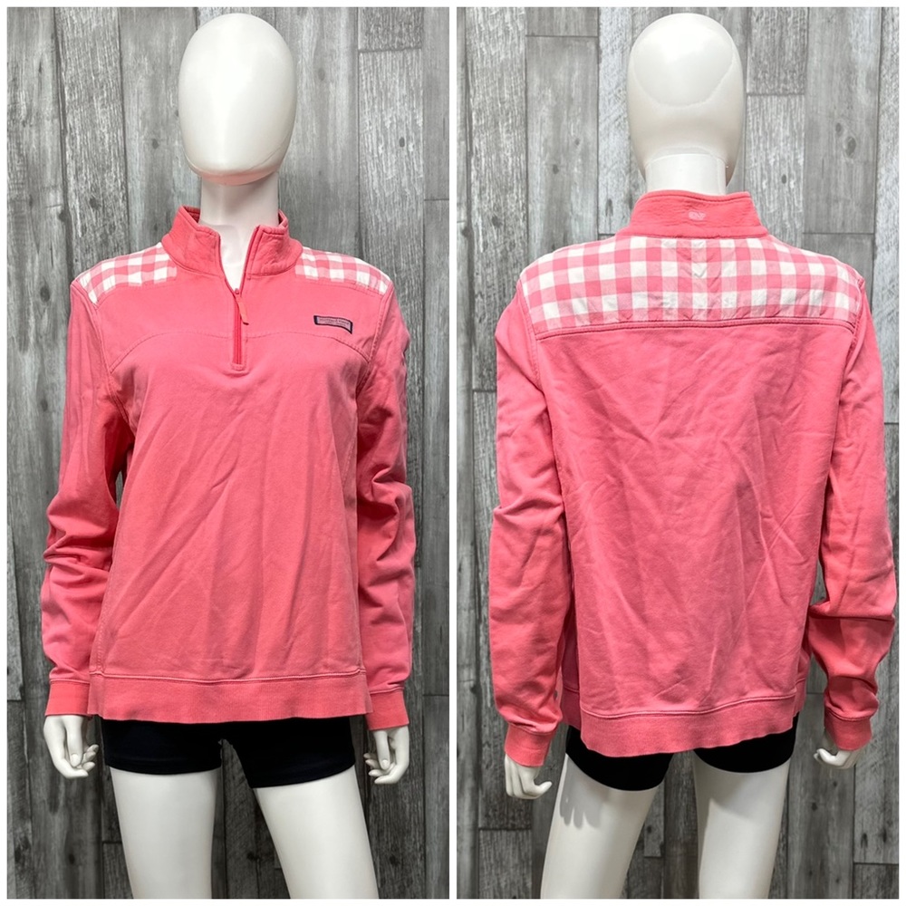 Vineyard Vines Pink Check Shoulder Shep Pullover [577]